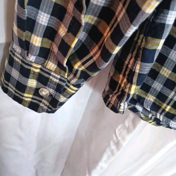 Banana Republic Mens M Tall Oxford  Long Sleeve Button Down Shirt Blue Yellow - Picture 5 of 8